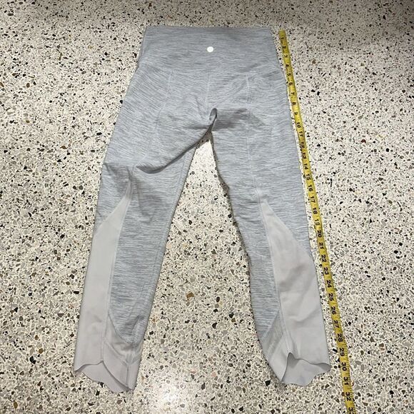 Lululemon white gray grey high rise waist leggings Wunder Under 6 - Picture 3 of 5